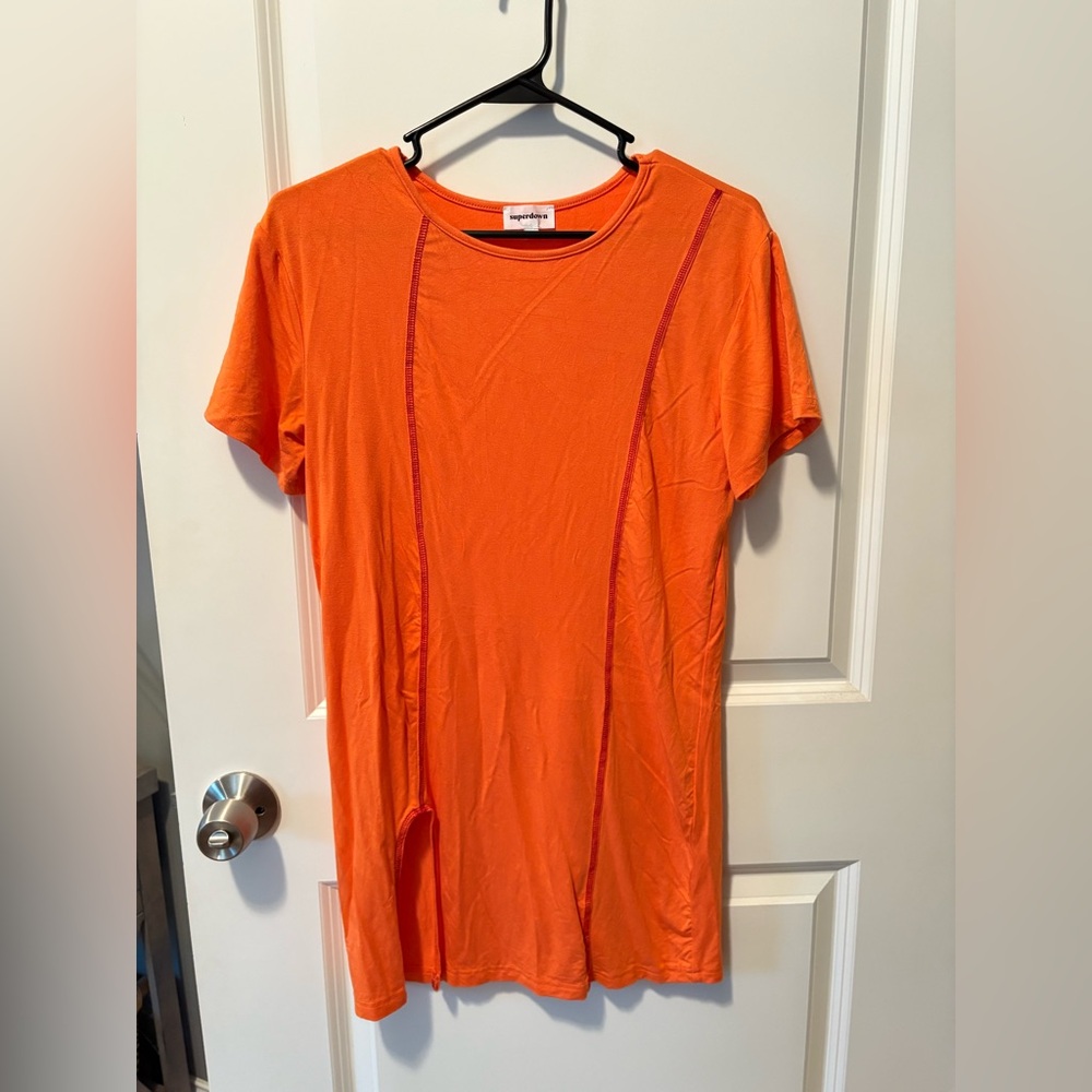 Orange Short Sleeve Dress